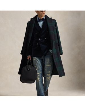 Polo Ralph Lauren Bolsa De Viaje Oxford Con Ribete De Piel - Negro