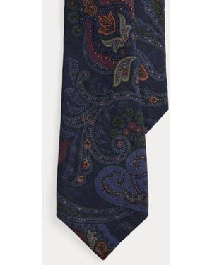 Ralph Lauren Paisley Cashmere-Silk Tie - Blue