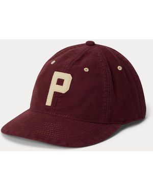 Ralph Lauren Felt-Patch Chamois Ball Cap - Red