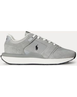 Polo Ralph Lauren Train 89 V2 Suede-Paneled Trainer - Grey
