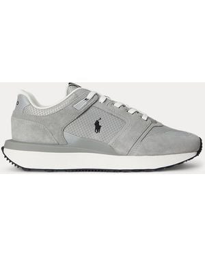 Polo Ralph Lauren Train 89 V2 Sneaker Met Suède Panelen - Grijs