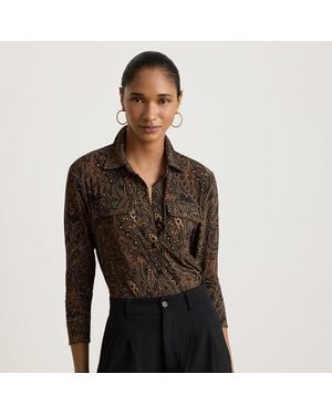 Ralph Lauren Paisley Stretch Jersey Shirt - Black