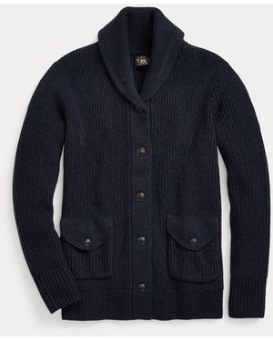 RRL Kaschmir-Strickjacke Mit Schalkragen - Blau