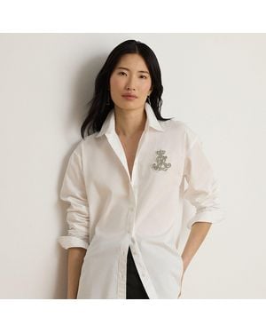 Ralph Lauren Camisa Con Parche Entorchado Relaxed Fit - Neutro