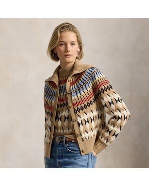 Ralph Lauren Geo-Motif Wool-Cashmere Cardigan - Brown
