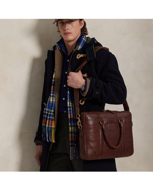 Ralph Lauren Heritage Leather Messenger Bag - Brown