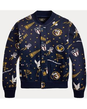 RRL Fleece Graphic Jacket - Blue