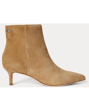 Ralph Lauren Mckay Suede Bootie Heel - Brown
