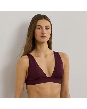 Ralph Lauren V-Neck Bikini Top - Red