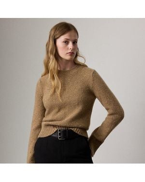 Ralph Lauren Kasjmier Donegal Trui Met Ronde Hals - Bruin