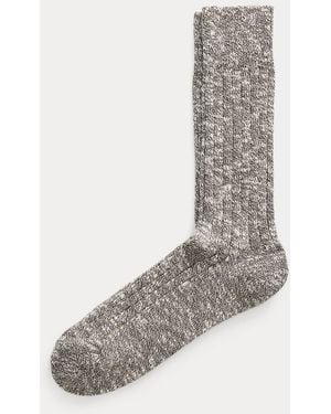 RRL Marled Stretch Cotton-Blend Socks - Grey