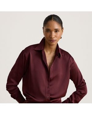 Ralph Lauren Relaxed Fit Satin Charmeuse Shirt - Purple