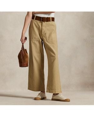 Polo Ralph Lauren The Wide-Leg Crop Ricky Pant - Natural