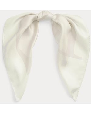 Ralph Lauren Ralph Lauren Logo-Print Silk Square Scarf - White