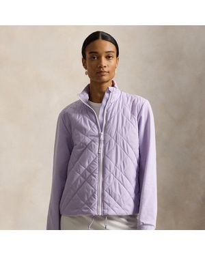 Ralph Lauren Hybrid Quilted-Front Terry Zip Jacket - Purple
