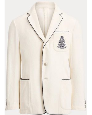Ralph Lauren Hand-Tailored Embroidered Terry Blazer - Natural