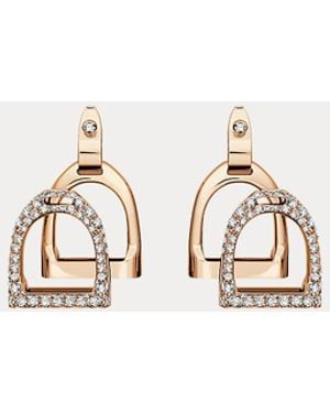Ralph Lauren Pave Diamond Double-stirrup Earrings - Metallic