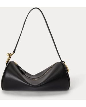 Ralph Lauren Nappa Leather Medium Blaike Barrel Bag - Black