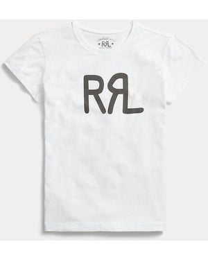 RRL Maglietta jersey di cotone con logo - Bianco