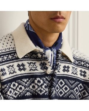 Ralph Lauren Ski-Print Silk Square Scarf - Blue