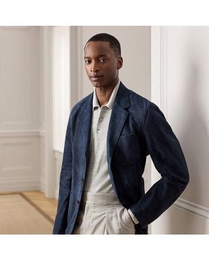 Ralph Lauren Hand-Tailored Suede Sport Coat - Blue