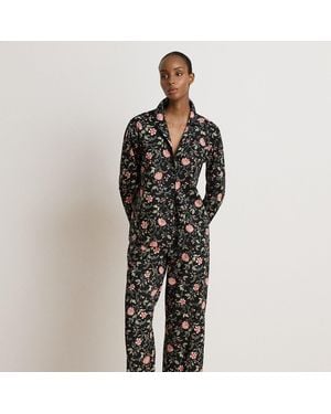 Ralph Lauren Floral Cotton-Blend Lawn Sleep Set - Black