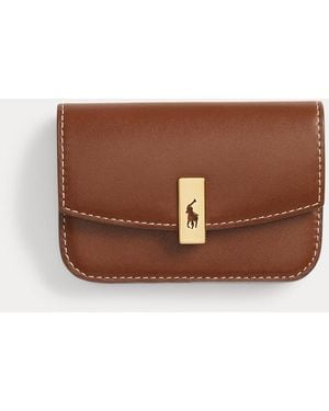 Polo Ralph Lauren Polo Id Leather Fold-Over Card Case - Brown