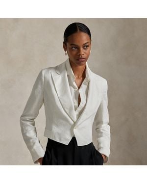 Ralph Lauren The Spelman College Cropped Linen Blazer - Gray
