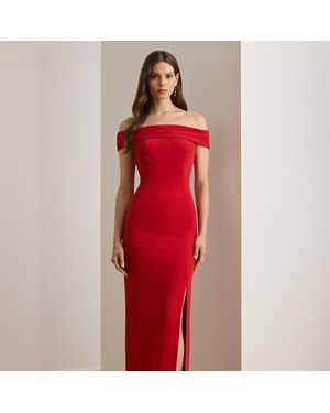 Ralph Lauren Ralph Lauren Crepe Off-The-Shoulder Gown - Red