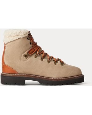 Ralph Lauren Halpin Shearling-Trim Boot - Brown
