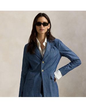 Polo Ralph Lauren Single-Breasted Chambray Blazer - Blue