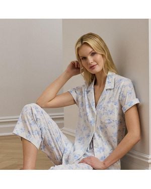 Ralph Lauren Pigiama in jersey a fiori taglio corto - Blu