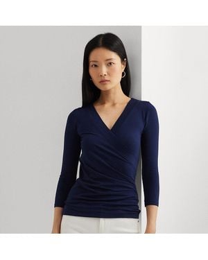 Ralph Lauren Surplice Jersey Top - Blue