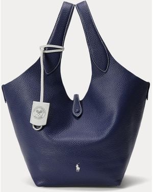 Polo Ralph Lauren Polo Play Pebbled Leather Tote - Blue