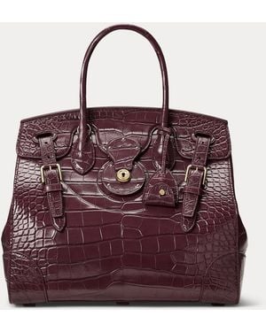 Ralph Lauren Tasche Soft Ricky 33 Aus Alligatorleder - Lila