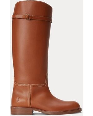 Ralph Lauren Calfskin Tall Riding Boot - Brown