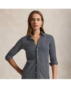 Polo Ralph Lauren Striped Cotton Interlock Shirt - Grey