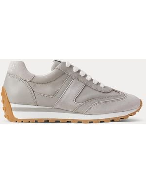 Ralph Lauren Dani Color-Blocked Leather Sneaker - Gray