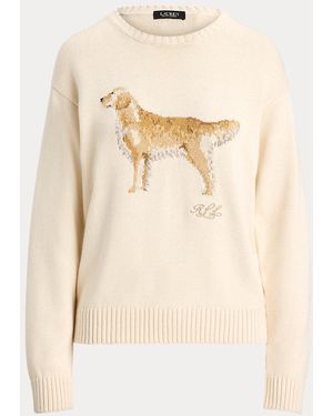 Ralph Lauren Intarsia-Knit Golden Retriever Jumper - Natural