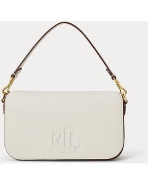 Ralph Lauren Pebbled Leather Small Adley Shoulder Bag - Natural