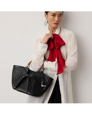 Ralph Lauren The Ralph Lauren Braided Leather Tote - Red