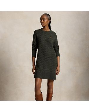 Polo Ralph Lauren Cable-Knit Wool-Cashmere Dress - Black