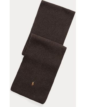 Polo Ralph Lauren Sciarpa in misto lana a coste - Marrone