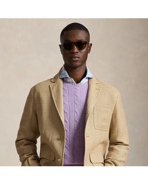 Ralph Lauren Tailored Fit Linen Hopsack Jacket - Natural