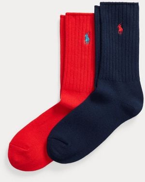 Polo Ralph Lauren 2 Pares De Calcetines Acanalados - Rojo