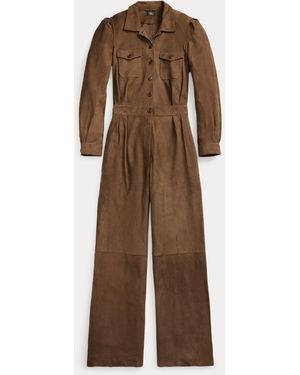 RRL Suede Coverall - Brown