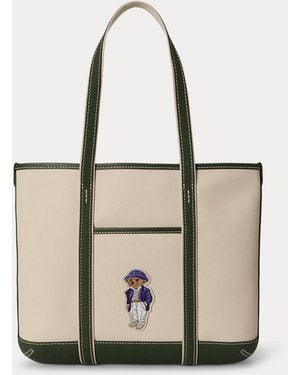 Polo Ralph Lauren Small Canvas Polo Bear Shopper Tote - Natural