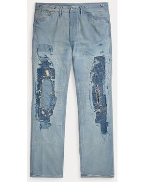 RRL Pantalon Vintage 5 Poches Rapiécé - Bleu