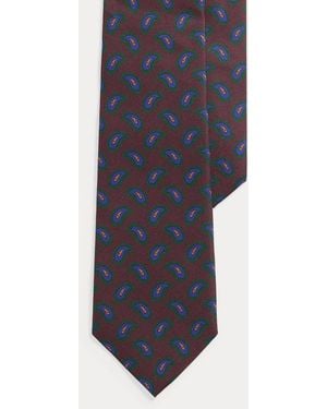 Polo Ralph Lauren Corbata De Sarga De Seda Con Estampado - Azul