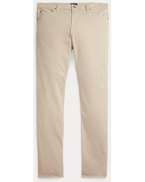Polo Ralph Lauren Varick Straight Stretch Sateen Trouser - Natural